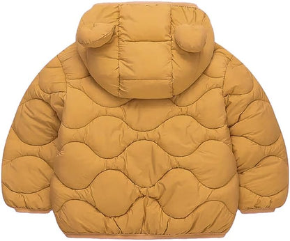 Toddler Winter Coats Puffer Padded Jacket Baby Boys Girls Bear Hoods Down Jacket Light Weight Infant Outerwear