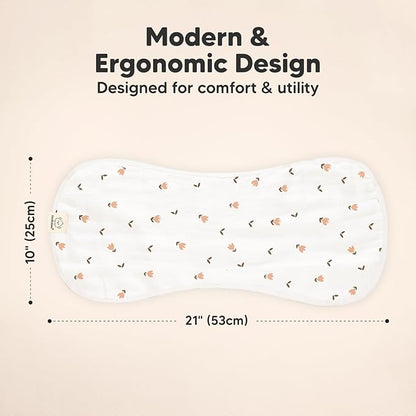 5-Pack Muslin Burp Cloths Baby Boy, Girl - Very Absorbent Baby Burp Cloth Rags, 8-Layers Viscose Derived from Bamboo Cotton Muslin Towel, Super Soft Spit Up Rags, No Shrink Washcloths (Petals)