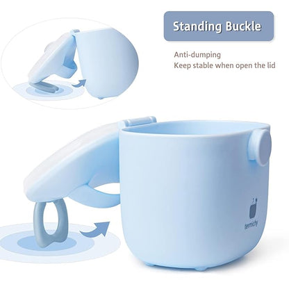 Termichy Baby Formula Dispenser, Portable Milk Powder Dispenser Container with Carry Handle and Scoop for Travel Outdoor Activities with Baby Infant, 8.8OZ, 0.55LB, 250g, 500ml (Light Blue)