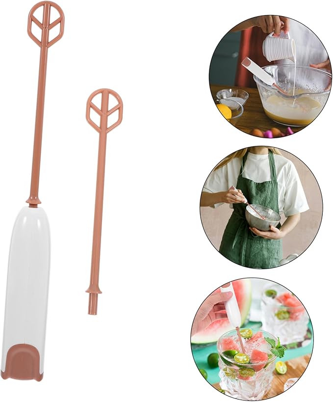 Kichvoe Electric Milk Powder Stirring Rod Handheld Mixer for Shakes Lightweight Compact Kitchen Tool for Parents the Go Warm White No Batteries Included