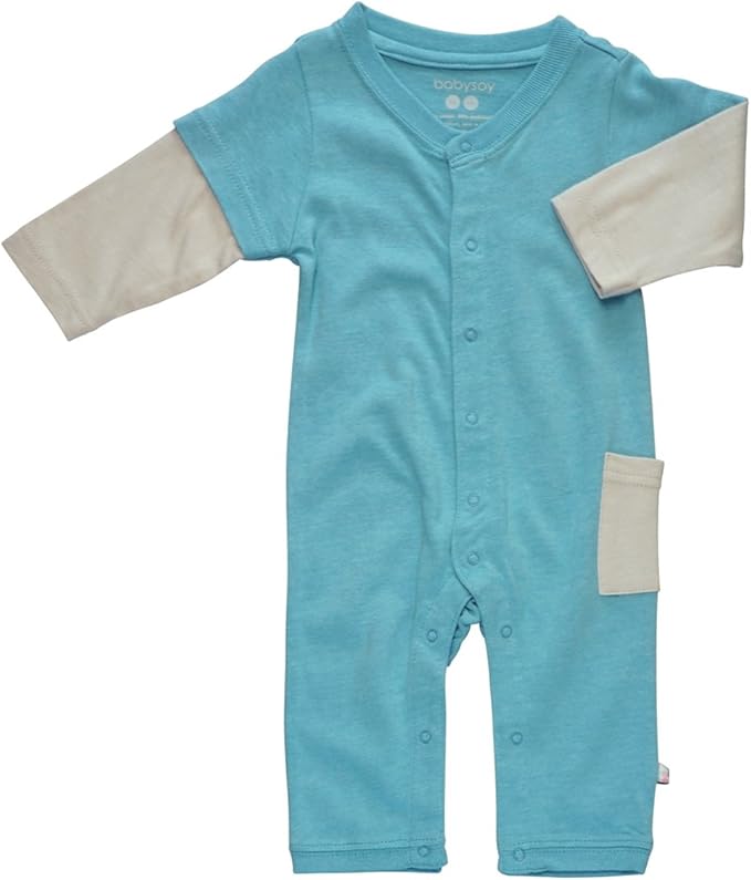 Babysoy Long Sleeve Baseball Style One Piece Coverall Romper