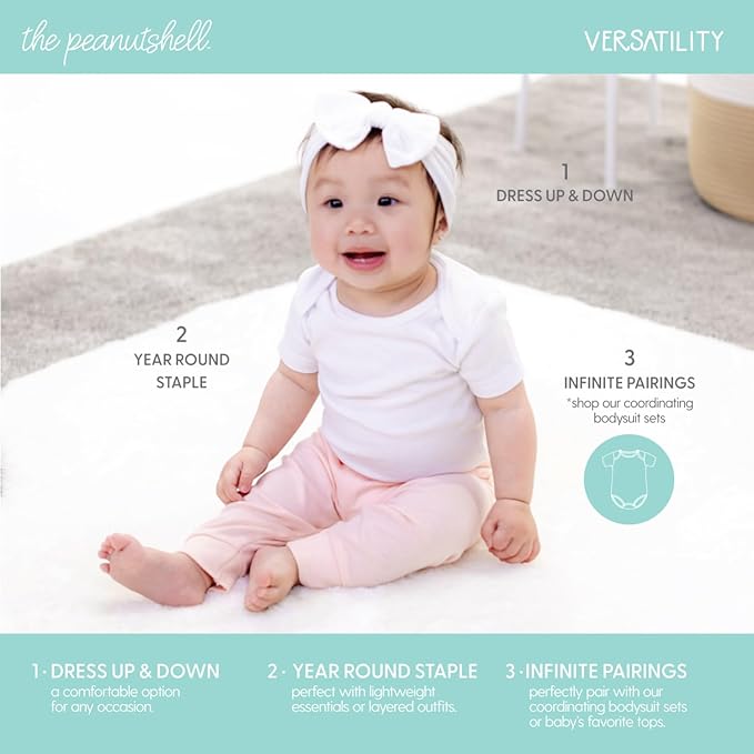 The Peanutshell Baby Girl Pants, Baby Girls' Clothing, Cotton Baby Clothes for Girls, Newborn to 24 Month Pants, Bottoms