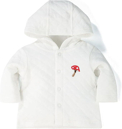 100% Cotton Baby Fall Hoodies Jacket, Comfortable Soft and Warm Baby Spring Jacket,0-24Months Solid-Coloured Coat