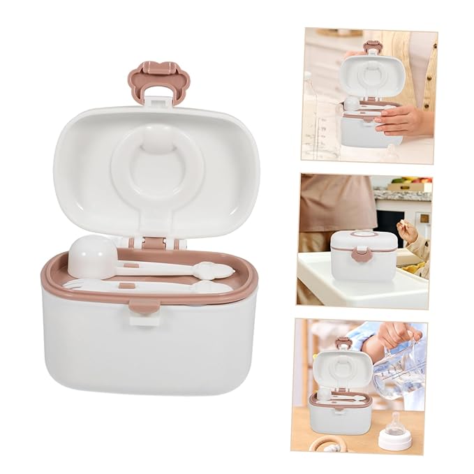 Portable Powder Dispenser Container for Travel Leak Formula Storage Holder with Fork Scoop for Food and Formula Organization The Go