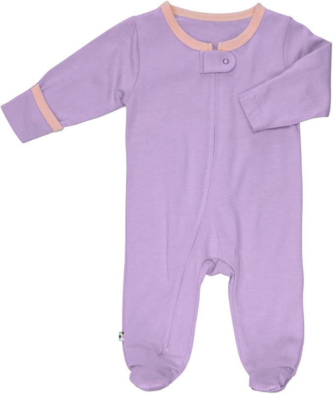 Babysoy Zipper Footies - Baby Footed Pajamas Sleeper Solid Star Colors 0-18 Months