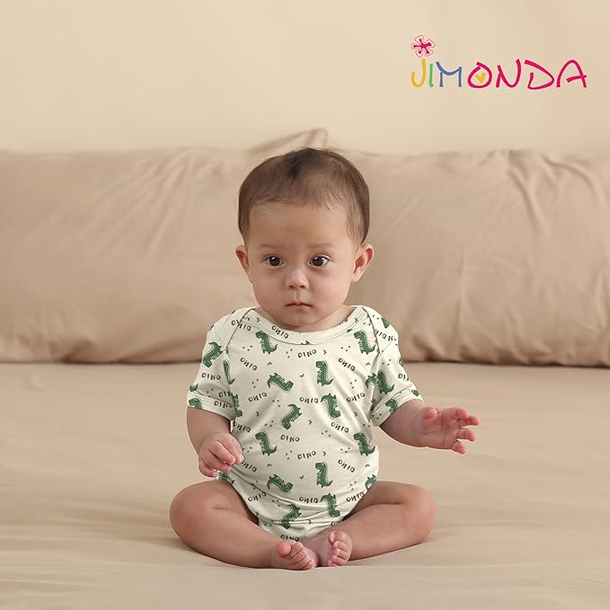 Jimonda Baby Bodysuits Rayon from Bamboo Short Sleeve Baby Boys Girls Rompers Soft Outfits Newborn Clothes