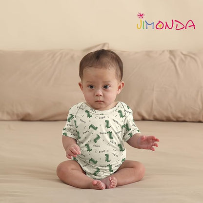 Jimonda Baby Bodysuits Rayon from Bamboo Short Sleeve Baby Boys Girls Rompers Soft Outfits Newborn Clothes