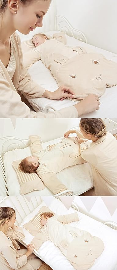 Baby Wearable Blanket Sleeping Bag Sack for Toddler Baby Girl Boy Unisex 3-Way Zipper Baby Sleep Sack, 100% Cotton TOG 3.5