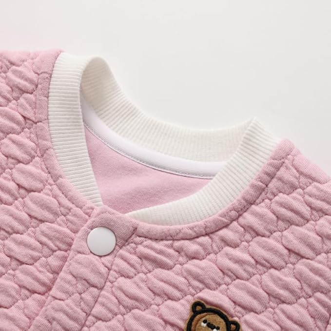 Lightweight Quilted Bomber Jacket Button Up Baby Boy Girl Sweatshirts Outerwear Coat Toddler Infant Casual Fall Tops