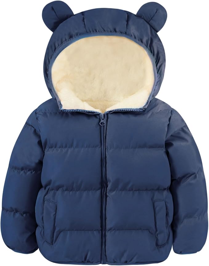 BFUSTYLE Baby Toddler Coat Boys Girls Bear Ear Hooded Puffer Jacket for kids 6M-5T