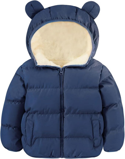 BFUSTYLE Baby Toddler Coat Boys Girls Bear Ear Hooded Puffer Jacket for kids 6M-5T