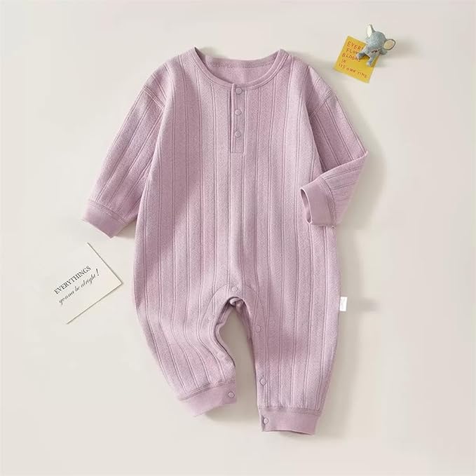 Unisex Newborn Baby Jumpsuit Pure Cotton Long Sleeve Baby Outfit Soft Comfortable Baby Clothes for Boys and Girls