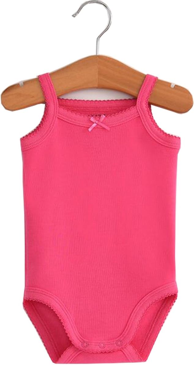 Girls Spaghetti Strap Bodysuit Sleeveless Tank Top Cotton One-Pieces Pack of Summer Baby Clothes Outfit