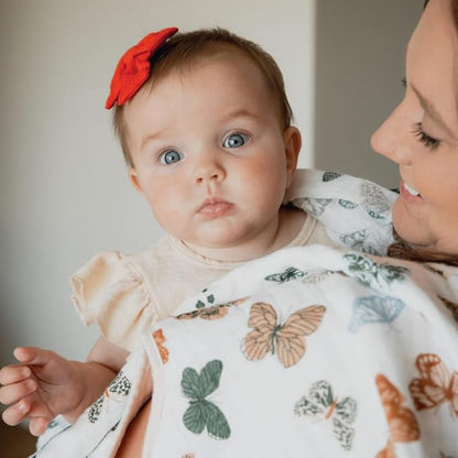 Little Unicorn Ultra-Absorbent Premium Burp Cloth 2 Pack | Soft on Baby's Skin | Larger Size | Ergonomic Design | Set of 2 (Butterflies)