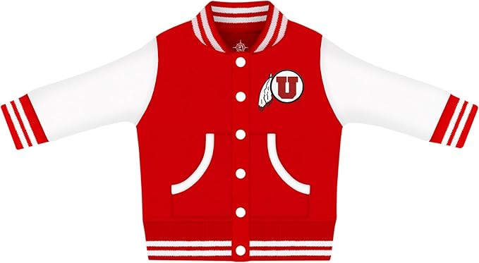 Creative Knitwear College Baby Varsity Jacket Lightweight - Team Logo, Multiple Colors, Unisex, (0 Months - 4T)