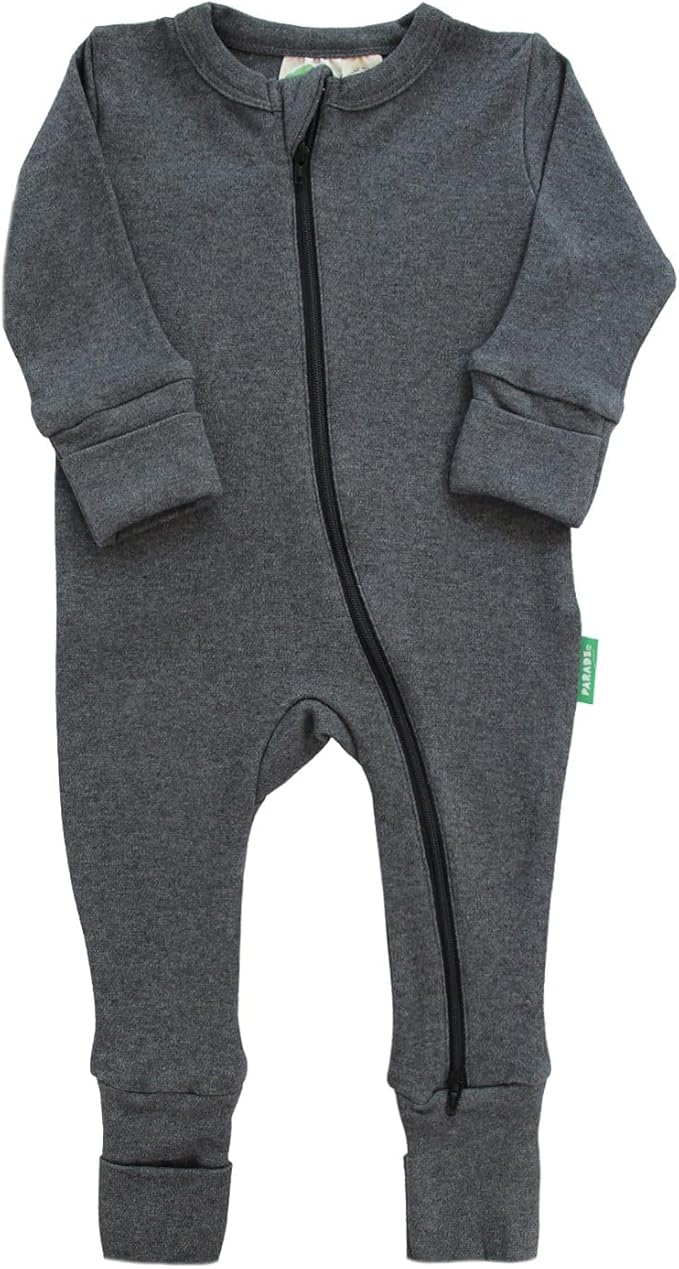 PARADE Organic Snuggle Soft Melange '2-Way' Zipper Romper