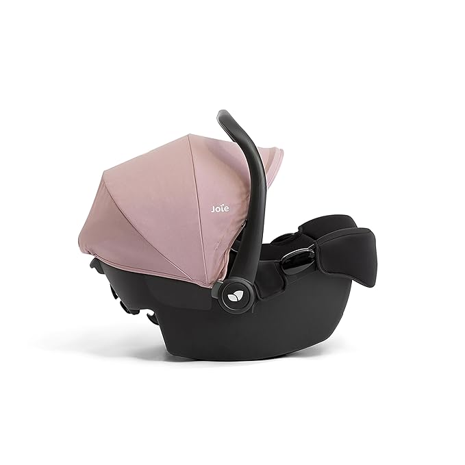 Joie Rue Lightweight Infant Car Seat & Anti-Rebound Base –Side-Impact Protection, 5-Point Harness, and UPF 50+ Canopy for Newborns and Infants (Blush)