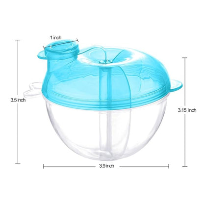Accmor Baby Formula Dispenser for On-The-Go Feedings, Three-Compartment Non-Spill Formula Container to Go, Snack Milk Powder Dispenser for Traveling with Infant Toddler, Blue