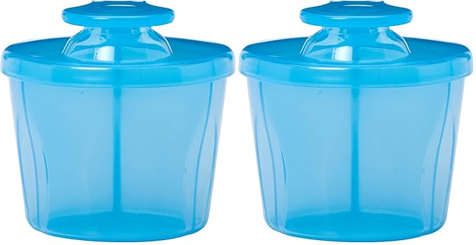 Dr. Brown's Baby Formula Dispenser with Snap-On Lid for On-the-Go Feedings,Milk Powder Dispenser for Traveling with Infant,Blue (Pack of 2)