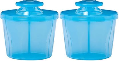 Dr. Brown's Baby Formula Dispenser with Snap-On Lid for On-the-Go Feedings,Milk Powder Dispenser for Traveling with Infant,Blue (Pack of 2)