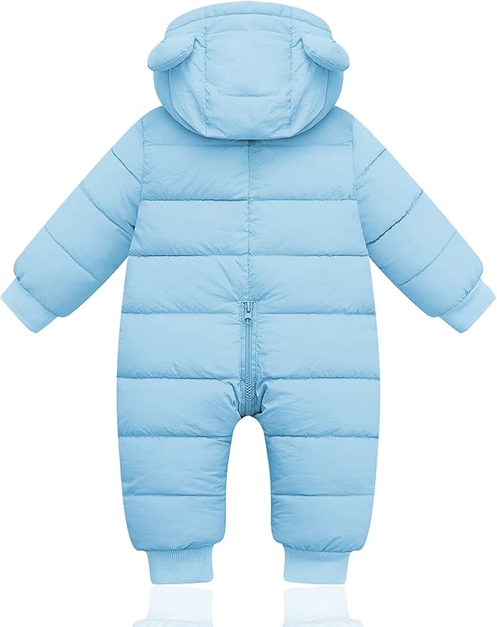 XMWEALTHY Baby Clothes Cute Infant Toddler Snowsuit Warm Newborn Boy Girl Winter Coats Hooded Zip Jumpsuit