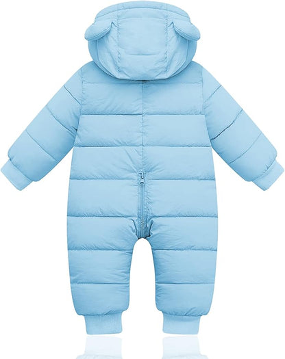XMWEALTHY Baby Clothes Cute Infant Toddler Snowsuit Warm Newborn Boy Girl Winter Coats Hooded Zip Jumpsuit