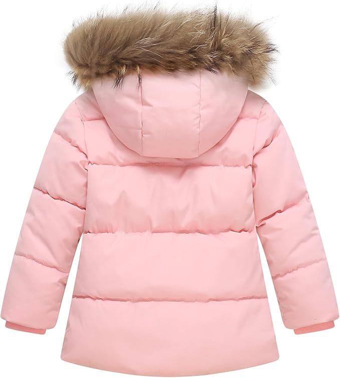 Toddler Winter Coat Baby Jacket Snow Boy Hoodie Puffer Girl Fleece Clothes 1-5T