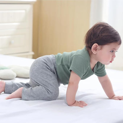 Baby Bodysuit and Pant Set Summer Ribbed Mix Match Infant Boy Girl Clothes Outfits