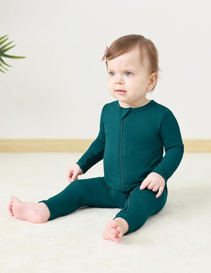 Baby Zippered Rompers Newborn Pajamas Sleepers Long Sleeve Jumpsuits Infant Zipper Romper-Viscose from Bamboo