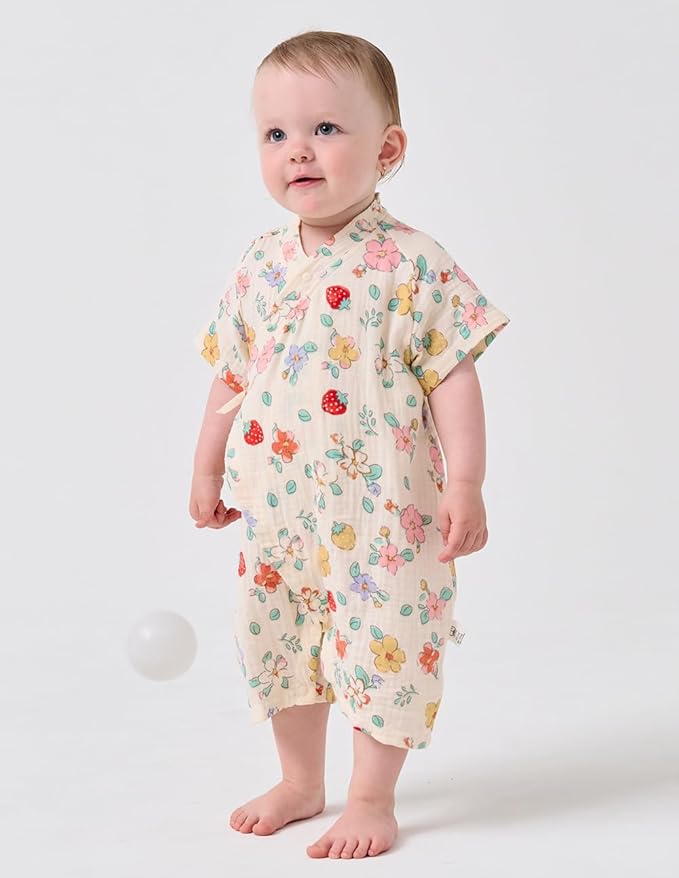 BINIDUCKLING Baby Kimono Robes Cotton Muslin Outfit Clothes Newborn - 24 Months