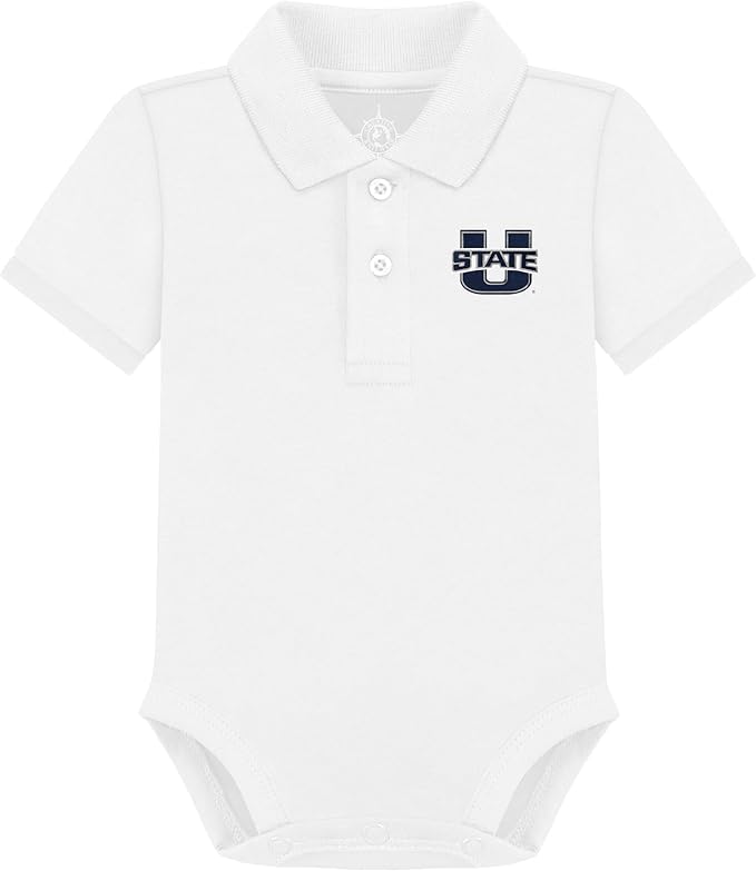 Creative Knitwear College Baby Polo Bodysuit Solid - Team Logo, Multiple Colors, for Boys & Girls (0-12 Months)