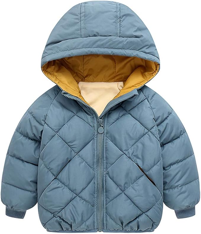 Curipeer Kids Winter Jacket Front Zip Warm Snow Wear Toddler Outer Clothing 2-8T
