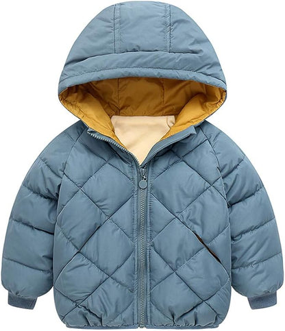 Curipeer Kids Winter Jacket Front Zip Warm Snow Wear Toddler Outer Clothing 2-8T