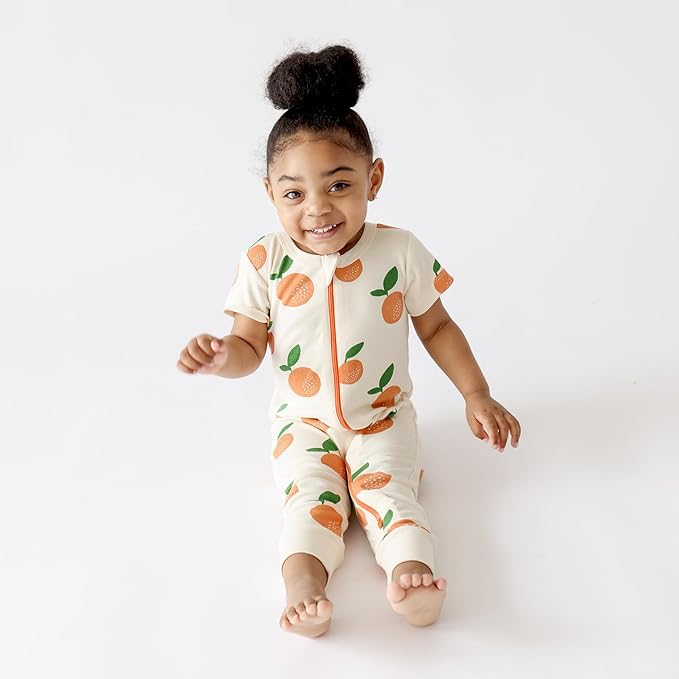 PARADE Organic Signature Print '2-Way' Zip Romper - Short Sleeve