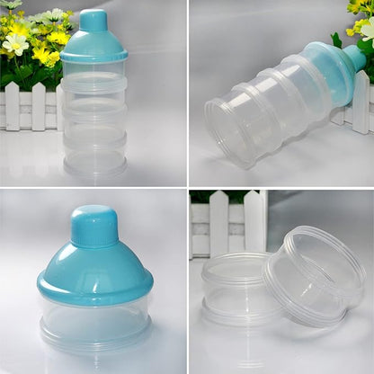 2 PCS 5 Layers Baby Milk Powder Dispenser, Milk Powder Pots, Formula Dispenser Portable Milk Powder Formula Dispenser Container Pot Box Milk Cans Snack Storage Box for Travel(Light Pink+ Light Pink)