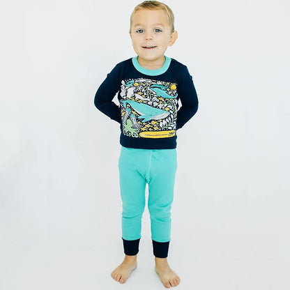 Mightly Boys and Girls' Pajamas | 100% Organic Cotton Soft, Elastic and Comfortable Footless Pajama Set for Toddlers & Kids