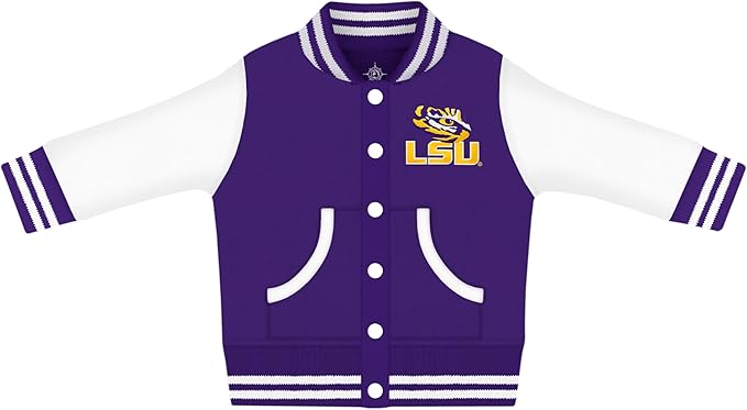 Creative Knitwear College Baby Varsity Jacket Lightweight - Team Logo, Multiple Colors, Unisex, (0 Months - 4T)