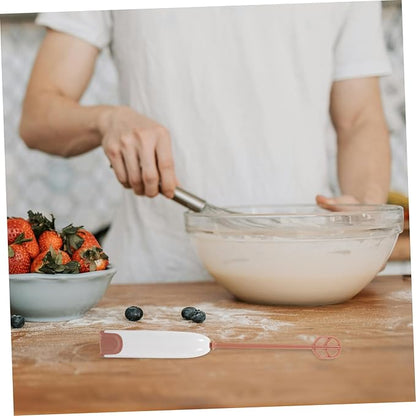 Healifty Electric Handheld Milk Powder Stirrer with Extended Rod Portable Lightweight Automatic Stirring Tool for Juice and Drinks Detachable Easy Clean Mixer Wands Warm White for Parents