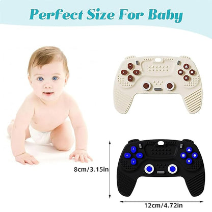 2 Pack Silicone Teething Toys for Babies 0-6 Months, Remote Game Control Teethers for Babies 6-12 Months, Game Controller Teething Toy, Sensory Toy, Baby Chew Toys, Toddler Newborn Baby Girl Boy Gifts