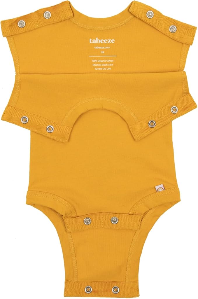 Bottom-Up Baby Bodysuit, Onesie with Top Snaps, As Seen on Shark Tank, 100% GOTS Organic Cotton, Boy/Girl Clothes