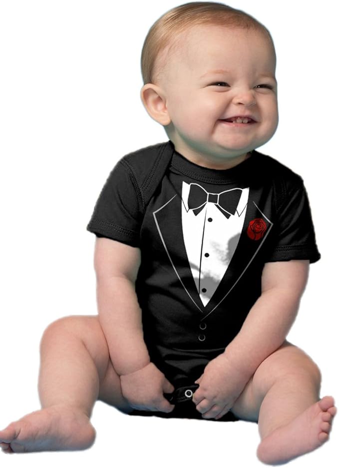 Ann Arbor T-shirt Co. Unisex Baby Tuxedo Funny Infant Humor One Piece