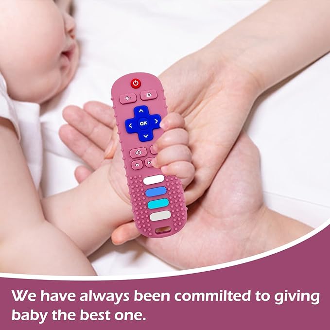 Baby Teething Toys, Silicone Teethers for Babies, Cute Remote Control Shape Teething Toys, Chew Toys for Boys and Girls Teether Early Educational Sensory Toy