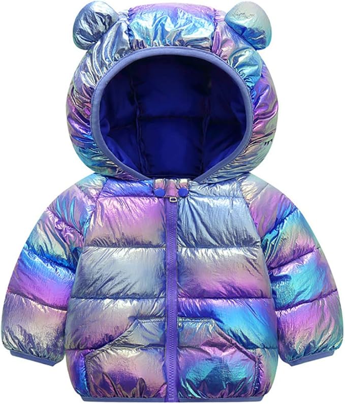 Winter Down Coats for Kids Baby Boys Girls Light Puffer Padded Jacket Bear Hoods Infant Outerwear