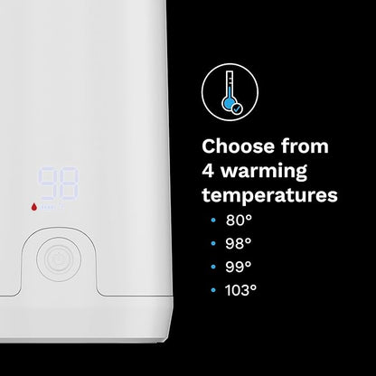 Baby Brezza Portable Warmer – 3X Faster Baby Bottle Warming - Travel Breastmilk and Formula Warmer - Safe, Even Heating - Up to 9oz - No Adapters, White