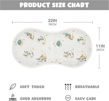 Vvfelixl Baby Burp Cloths Dragon Newborn Cotton Burping Set Washcloths 4 Pack