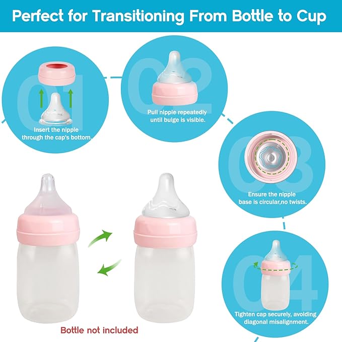 4pcs Soft Silicone Baby Nipple for Spectra Bottles, Fast Flow Nipple, 100% Silicone Material, BPA Free, Soft Touch, Easy Clean, Large, 6m+