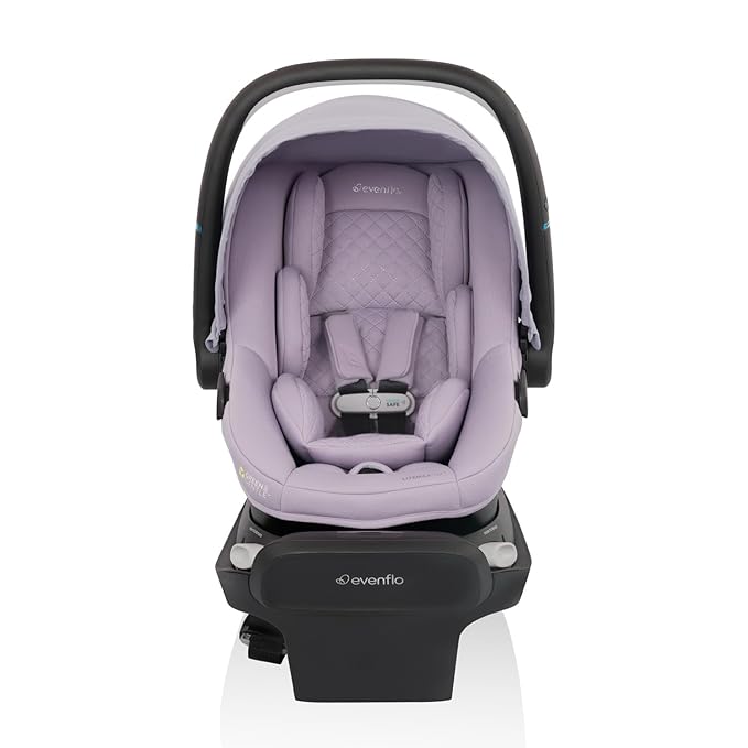 Evenflo Revolve180 LiteMax NXT Rotating Rear-Facing Lightweight Preemie and Infant Car Seat 3-30lbs. with SensorySoothe. Easy Install with Base (Agate Purple)