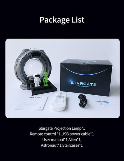 Northern Lights Projector Stargate Galaxy Night Light Plasma Globe Lamp with White Noise Sound Machine , Bluetooth Music, Time Alarm Clock, Kids Room Decor, Gift for Christmas Birthday Valentine's Day