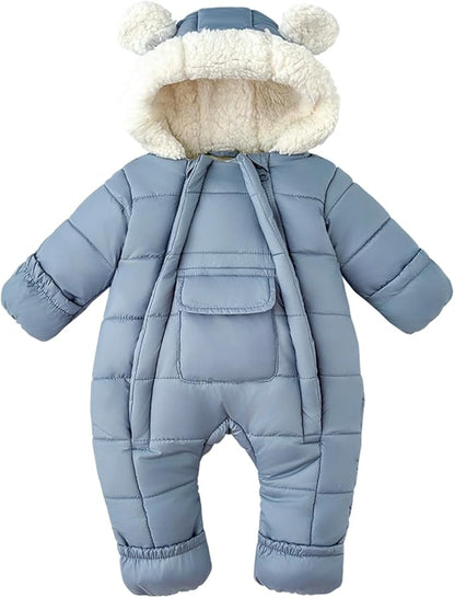 Baby Boy Winter Fleece Snowsuit Jacket Toddler Girl Jumpsuit Warm Snow Suit Coat