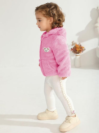 Baby Boys Girls Fleece Jackets Zip Up Hoodies Cute Bear Coats Fall Winter Fuzzy Jacket Newborn Boys Girls Outwear